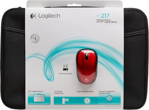 Miniatura 3 de Logitech Bundle Mouse inalámbrico M185 - Negro y funda de 16" (negro)