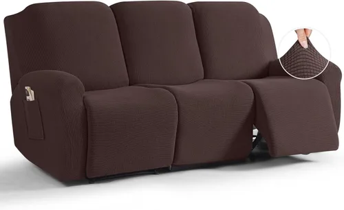 Miniatura 25 de TAOCOCO Funda reclinable de 4 piezas, funda elástica para sofá reclinable de 4 piezas, funda reclinable con 1 asiento, protector suave, fundas