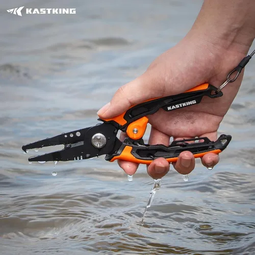 Miniatura 8 de KastKing AeroVice Alicates de pesca de 7.5 pulgadas, acero inoxidable 420, construcción de un solo cuerpo, ligeros y resistentes a la corrosión
