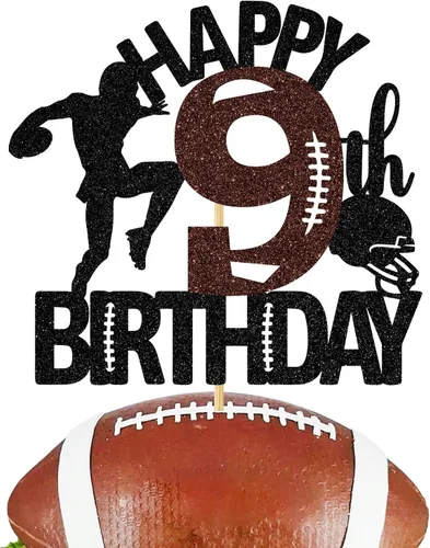Miniatura 10 de Decoración para tartas de fútbol americano de 6 años, decoración de fiesta de cumpleaños de 6 años para niño