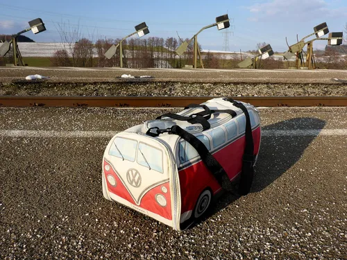 Miniatura 13 de BRISA VW Collection - Volkswagen Samba Bus T1 Camper Van Sport, gimnasio, bolsa de viaje, bolsa de lona con compartimento para zapatos y artículos