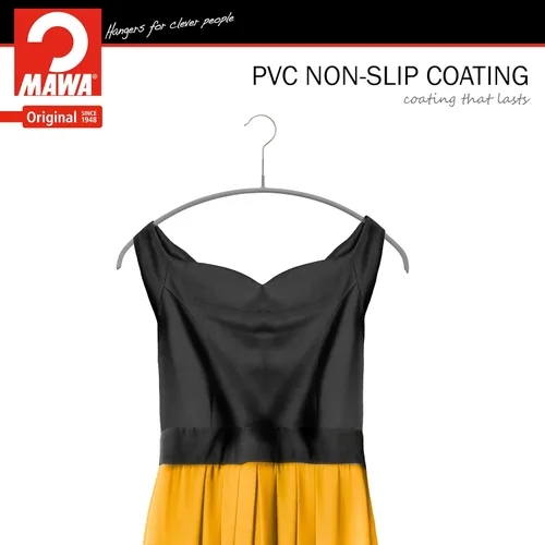 Miniatura 2 de Mawa Perchas estrechas pequeñas de acero con revestimiento antideslizante, para camisas, blusas, vestidos, chaquetas ligeras, gancho giratorio