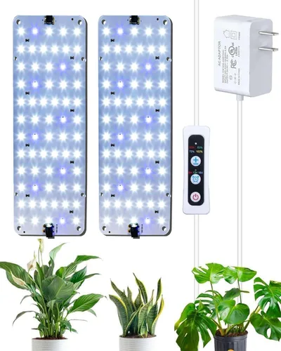 Miniatura 12 de Panel de luz de cultivo para plantas de interior, luz LED ultrafina de espectro completo de 20 W para estante y gabinete, regulable con temporizador