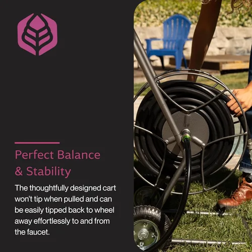 Miniatura 4 de Yard Butler Camión de manguera de jardín, carrito de soporte de manguera de agua resistente, construcción de acero con recubrimiento en polvo