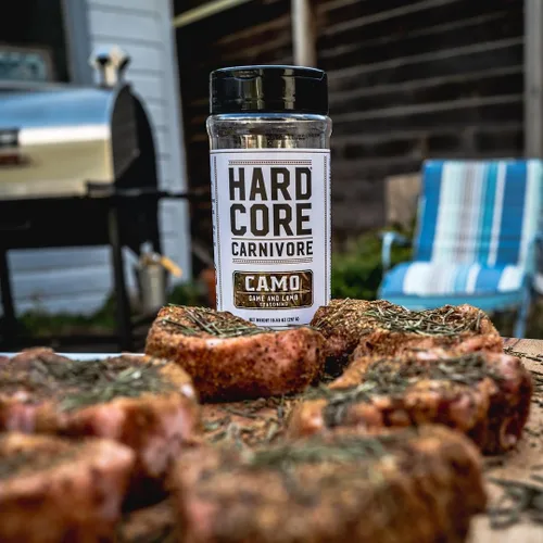 Miniatura 3 de Hardcore Carnivore Camo - Condimento de caza salvaje y cordero (agitador de 10.5 onzas) Bold Texas-Made Spice Blend para venado, alce, pato, cordero
