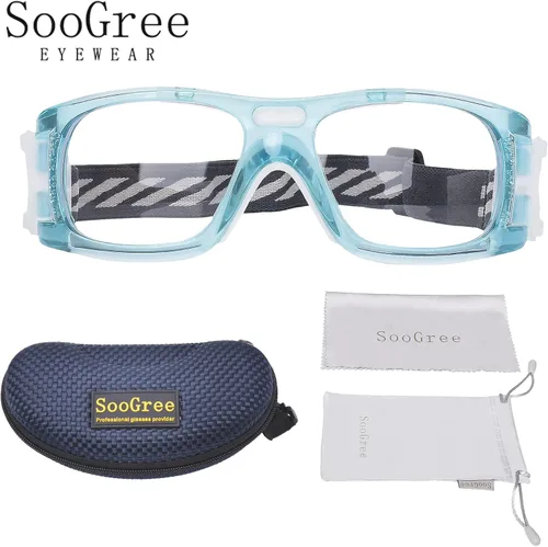Miniatura 9 de Gafas deportivas – Gafas protectoras de baloncesto con lente extraíble y correa ajustable para gafas