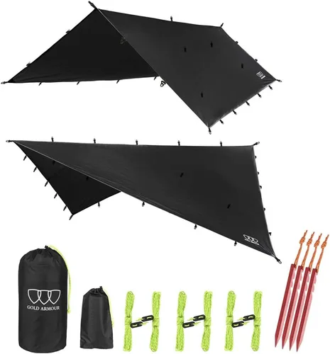 Gold Armour - Toldo para lluvia para hamaca de lona, calidad premium, 14.7 pies, 12 pies, 10 pies, 8 pies, cubierta de toldo para lluvia, toldo de