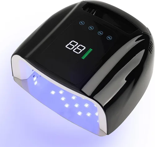 Miniatura 11 de Lámpara de uñas LED UV recargable, secadora de uñas inalámbrica de 96 W, luz de curado de esmalte de uñas de gel UV inalámbrico con 42 cuentas LCD