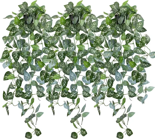 Miniatura 10 de LOYWREE Plantas Artificiales de 35.4 Pulgadas en Maceta Negra Plantas Colgantes Falsas Realistas en Maceta con Hiedra Artificial y Pothos - Ideal