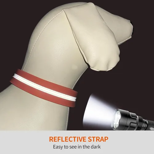 Miniatura 5 de NIMBLE Collar de perro impermeable para mascotas, ajustable, reflectante, duradero, flexible, de nailon con revestimiento de poliéster, collares