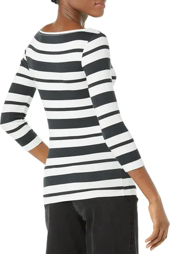 Miniatura 3 de Tienda Essentials Camiseta de manga 34 y cuello barco de corte entallado para mujer