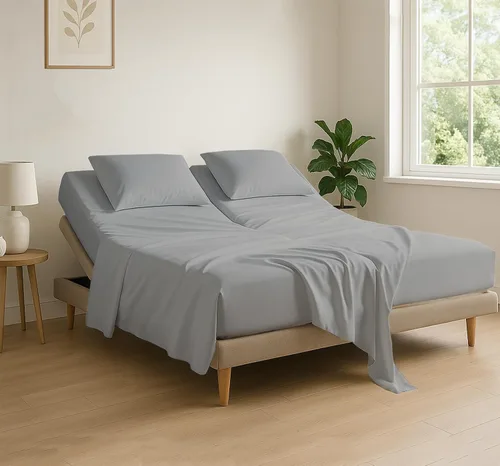 Miniatura 51 de Cottingon Juego de sábanas de 4 piezas de tamaño King con cabezal flexible, sábanas divididas de 34 pulgadas para camas ajustables con números