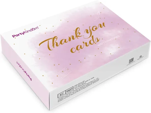 Miniatura 7 de Paquete de 48 tarjetas de agradecimiento, tarjetas de felicitación de acuarela con lámina dorada, notas para bodas, despedidas de soltera, fiestas