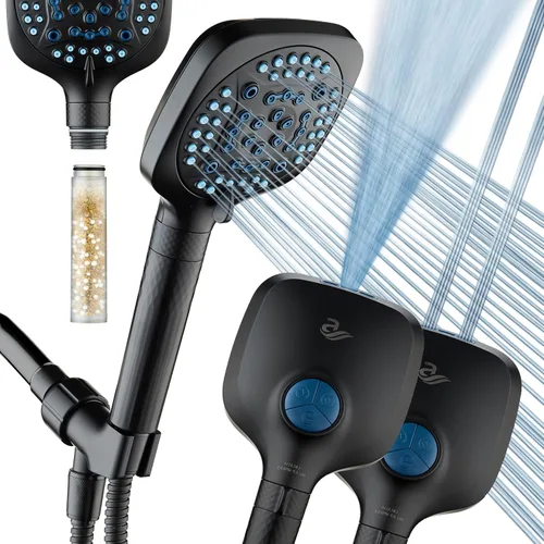 AquaCare - Cabezal de ducha filtrado de alta presión 4X de 10 modos de pulverización, cabezal de ducha de mano que filtra cloro para curar la piel