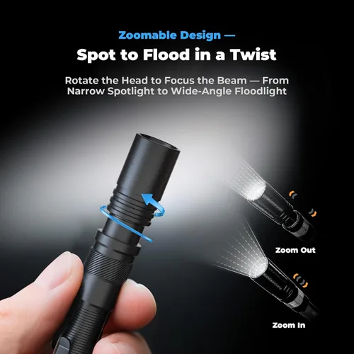 Miniatura 4 de Linterna Recargable Tipo Bolígrafo, Linternas de Bolsillo con Zoom de 800LM con Clip Modos Duales Linterna LED Tipo Bolígrafo Recargable Impermeable