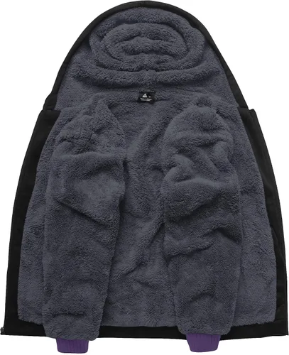 Miniatura 55 de SCODI Sudaderas con capucha para hombre, forro polar pesado, cremallera completa, forro de sherpa grueso, chaqueta con capucha