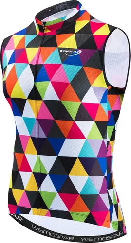 Miniatura 42 de Weimostar Hombre Ciclismo Jersey Manga Corta Bicicleta Ropa Multicolor Diamante