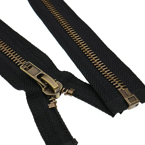 #8 Cremalleras de latón antiguo de 30 pulgadas para chaquetas, abrigos de costura, manualidades, chaqueta separadora, cremallera de metal,