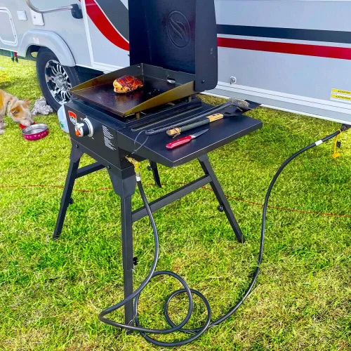 Miniatura 2 de GasSaf Manguera de propano de conexión rápida RV de 12 pies, manguera de extensión de conexión rápida de 1/4 pulgadas con adaptador de codo