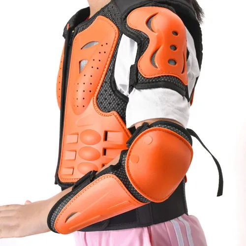 Miniatura 4 de Chaleco de armadura de motocicleta para niños, equipo de protección para bicicleta de cross, protector de columna vertebral para jóvenes, coderas