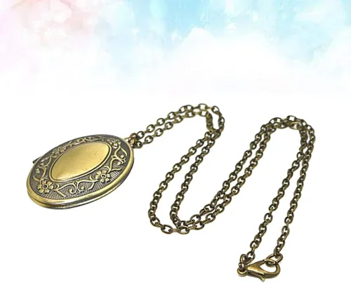 Miniatura 6 de Collar con colgante ovalado de estilo vintage con forma de medallón abierto