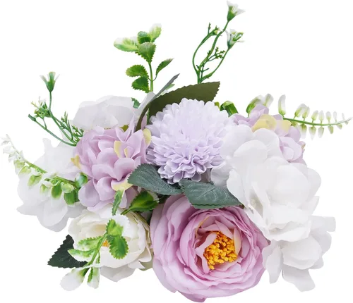Miniatura 2 de DYRABREST Bolas de flores de boda para centros de mesa, 10 piezas de flores artificiales falsas de plástico para centros de mesa de boda, ramo