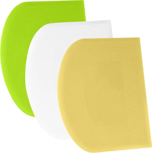 Miniatura 10 de SURDOCA Raspador de Masa Raspador de Banco - 3P 4.7x3.7" Raspador de Tazón de Plástico Flexible, Borde Afilado y Ángulos Raspador de Pastel.