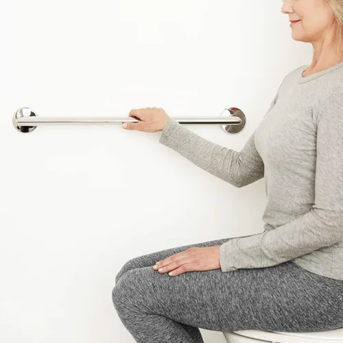 Miniatura 8 de Coronado Designer - Barra de agarre ovalada para ducha de baño de 24 pulgadas con esquinas en inglete, pulida Pulido