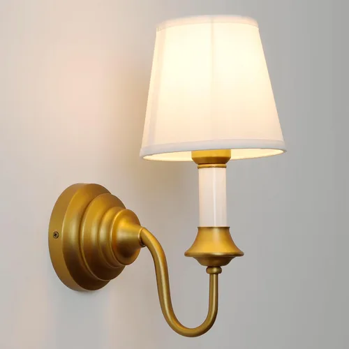 Miniatura 10 de Lámpara de pared vintage de tela rústica, lámpara de pared de tela de lino rústica, lámpara de pared con acabado de latón antiguo cableado