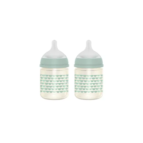 Miniatura 10 de Suavinex Bonhomia - Biberón de vidrio con pezón de silicona SX PRO, biberones anticólicos, biberones para bebés amamantados, flujo medio, 3 meses, 8