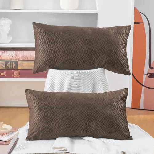 Miniatura 36 de Home Soft Things Ikat - Fundas de almohada de terciopelo de 2 piezas, 14 x 26 pulgadas, aguacate, funda de almohada decorativa lumbar sólida