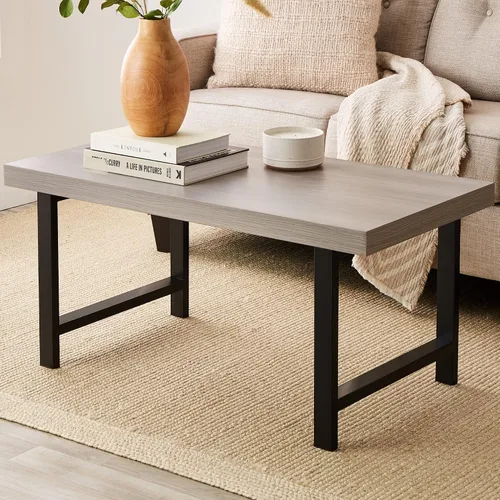 Miniatura 9 de Best Choice Products Mesa de centro moderna de 44 pulgadas, mesa de centro grande con parte superior de carnicero, mesa de centro rectangular