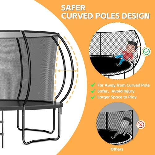 Miniatura 2 de Zevemomo Trampolín para niños y adultos, trampolín recreativo para niños de 14 pies con red de seguridad y escalera, trampolines recreativos al aire