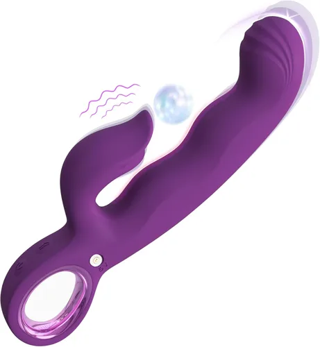 Thrusting Vibrator for Women, 3 in 1 Adult Sex Toys with G Spot Rabbit Vibrator and Clitoral Stimulator, 7 Thrusting & 7 Vibrating Modes, 8.3 Inch