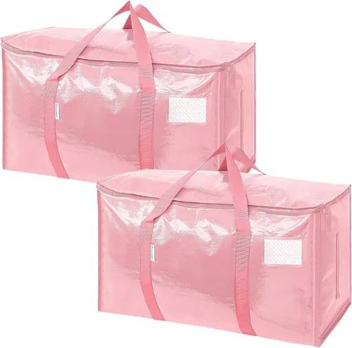 Miniatura 41 de TICONN Paquete de 2 bolsas de mudanza extra grandes resistentes con cremalleras y asas de transporte, bolsas de almacenamiento duraderas