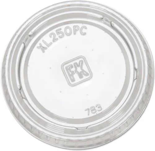 FABXL250PC - Tapas de taza Fabri-Kal Portion, se adapta a tazas de 1.5-2.5 onzas, transparente