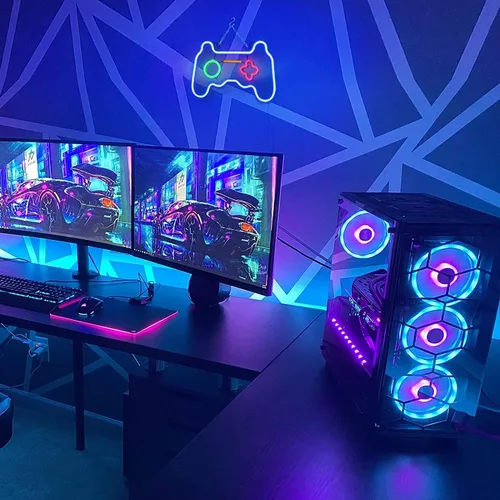 Miniatura 5 de Letreros de Neón LED Regulables Decoraciones de Pared Para Sala de Estar Dormitorio Luces en Forma de Controlador de Gamepad Accesorios