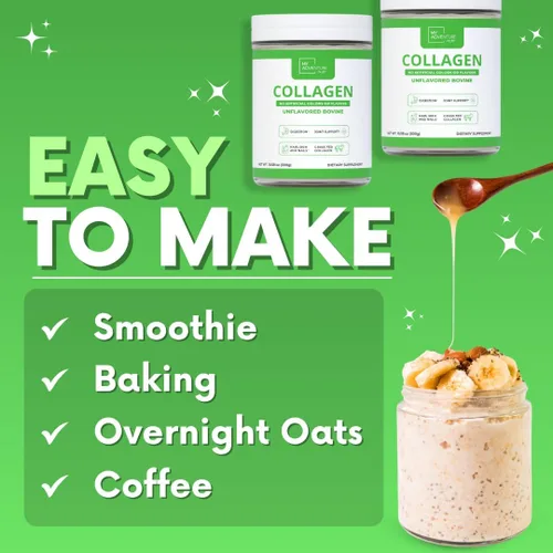Miniatura 4 de My Adventure to Fit Colágeno hidrolizado para mujeres, polvo de colágeno alimentado con pasto para el crecimiento muscular y proteína de colágeno