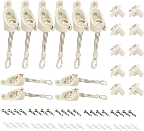 Miniatura 23 de Paquete de 5 tapas universales con anillo de tracción, piezas de repuesto para persianas enrollables para exteriores e interiores (beige)