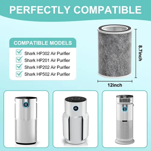 Miniatura 2 de HP202 Filtro de repuesto compatible con Shark HP201, HP202, HP302 UA205, AP1000 y para purificador de aire Shark HC501, HC502 MAX, filtro HEPA