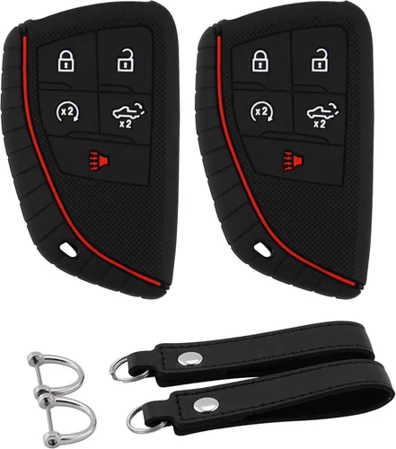 Miniatura 13 de Funda de Silicona para Llavero Compatible con Chevy GMC 5 Botones 2023 2022-2019 Chevy Silverado Tahoe Suburban GMC Sierra Acadia Terrain Protector