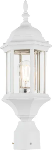 Miniatura 9 de LIT-PaTH Farol de poste de iluminación para exteriores, base mediana E26 máx. 60 W, carcasa de aluminio más vidrio, paquete de 2, acabado negro