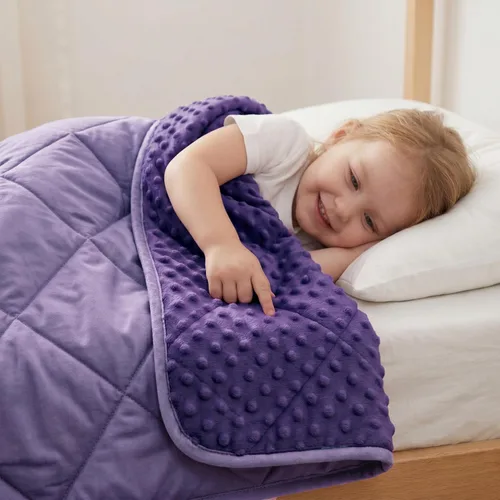 Miniatura 17 de MAXTID Manta con Peso para Niños de 3 Libras Mantas Pesadas Reversibles Negras 36"x48" Manta Cálida Hush Regalos Negro