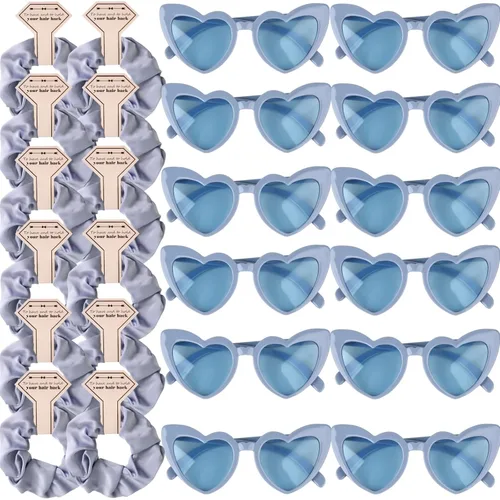Satin Bridesmaid Proposal Gifts Scrunchies Bachelorette HairTies Set of 12 sunglasses Bridal Shower No Damage Hair ties ideas Gift for Wedding Party