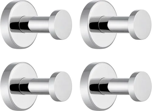 Miniatura 16 de APLusee Gancho para toallas de baño negro mate para baño, paquete de 2 ganchos de acero inoxidable, perchas de pared resistentes montadas en la pared