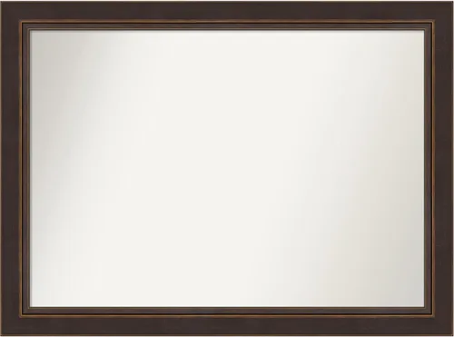 Miniatura 373 de Amanti Art Espejo de baño de bronce para sobre el fregadero, 24 x 24 pulgadas, espejo cuadrado de bronce Lara para tocador, marco de madera