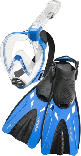 Miniatura 8 de Set de snorkel para adultos - Máscara de cara completa, vista amplia y clara, sistema antivaho - Respiración fácil: la seguridad es lo primero