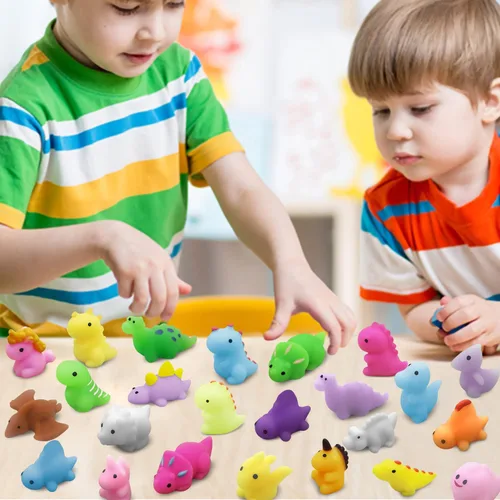 Miniatura 5 de 30 piezas de juguetes esponjosos Mochi, mini dinosaurios Kawaii esponjosos, juguetes suaves para aliviar el estrés, juguetes esponjosos