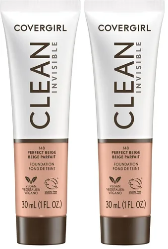 Miniatura 18 de COVERGIRL Maquillaje de base invisible limpio, acabado natural rocío y brillante, cobertura para construir, aspecto suave como la piel, vegano