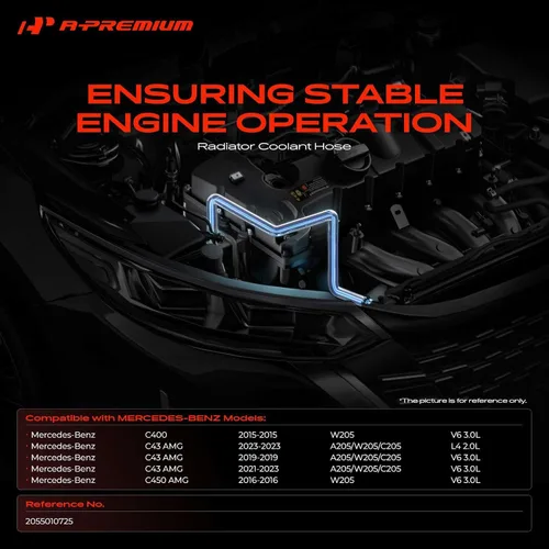 Miniatura 2 de A-Premium Enfriador derecho para depósito de expansión y manguera de refrigerante del radiador del motor compatible con Mercedes-Benz C400 2015, C43